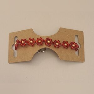 Red & gold flower bracelet